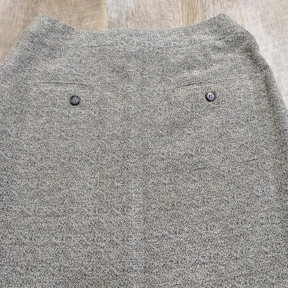 Vintage Mari Philippe Paris Beige Gray Virgin Wool Maxi Skirt - Picture 7 of 13